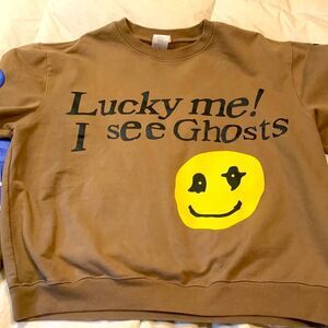 Camp flog gnaw Lucky me, I see ghosts, cotton sweatshirt, large, like new